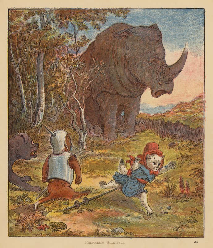 The Kitten Pilgrims: Rhinoceros Sulkyface (kolor lito) autorstwa Robert Michael Ballantyne