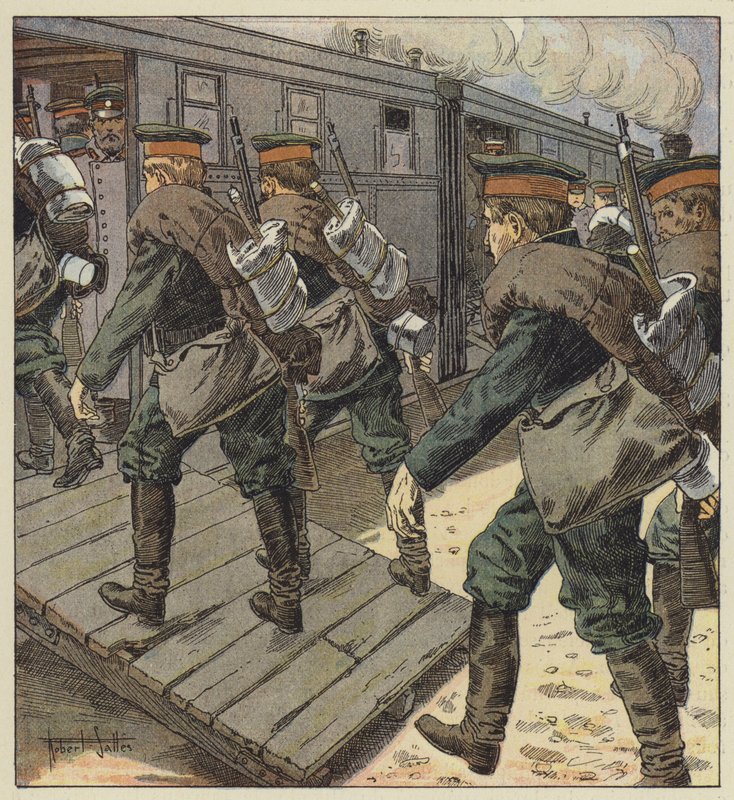 Zaokrętowanie wojsk rosyjskich autorstwa Robert Salles