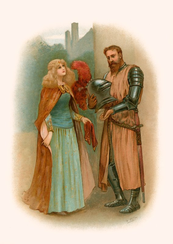 Lancelot i Elaine Tennysona autorstwa Robert Sauber