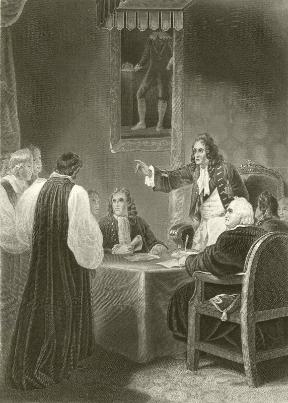 Biskupi przed Privy Council 1688 autorstwa Robert Smirke