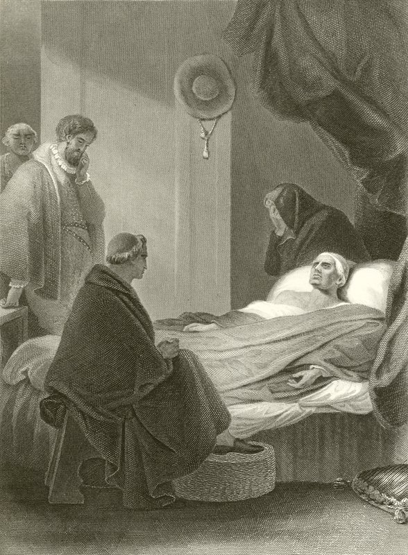 Śmierć kardynała Wolsey autorstwa Robert Smirke
