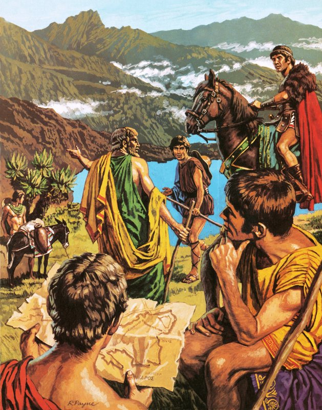 Diogenes, grecki odkrywca, podróżujący po Afryce autorstwa Roger Payne