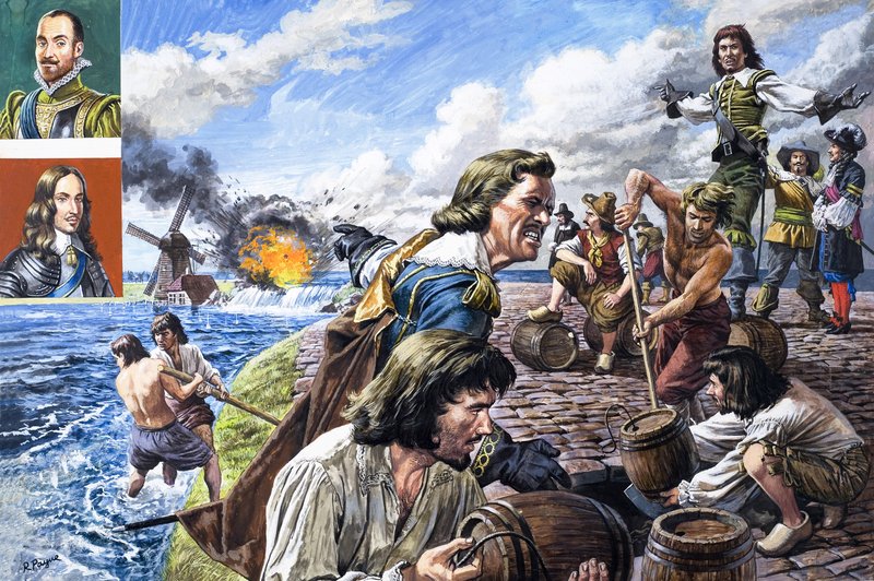 Holender, który rządził Wielką Brytanią, z "Dynaties of Destiny" (gwasz na papierze) autorstwa Roger Payne