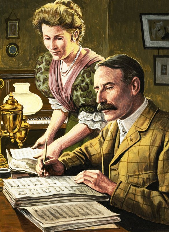 Edward Elgar i jego żona, Caroline Alice autorstwa Roger Payne