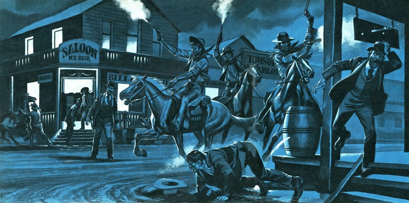 Dodge City nocą autorstwa Ron Embleton