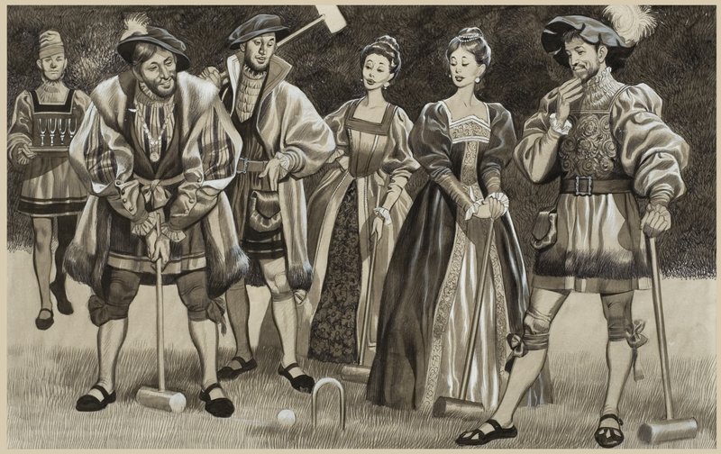 Franciszek I (1494-1547) Gra w krokieta (gwasz na papierze) autorstwa Ron Embleton