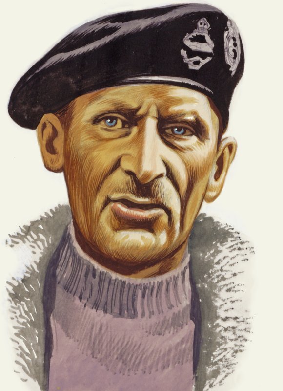 Generał Montgomery (gwasz na papierze) autorstwa Ron Embleton