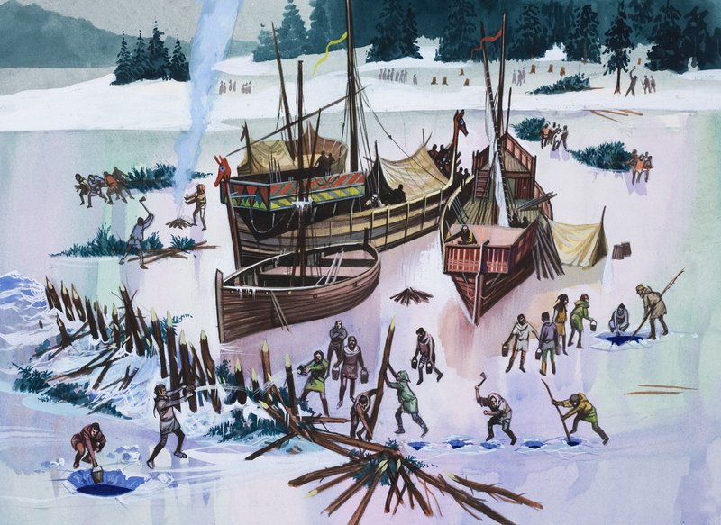 Icebound (gwasz na papierze) autorstwa Ron Embleton