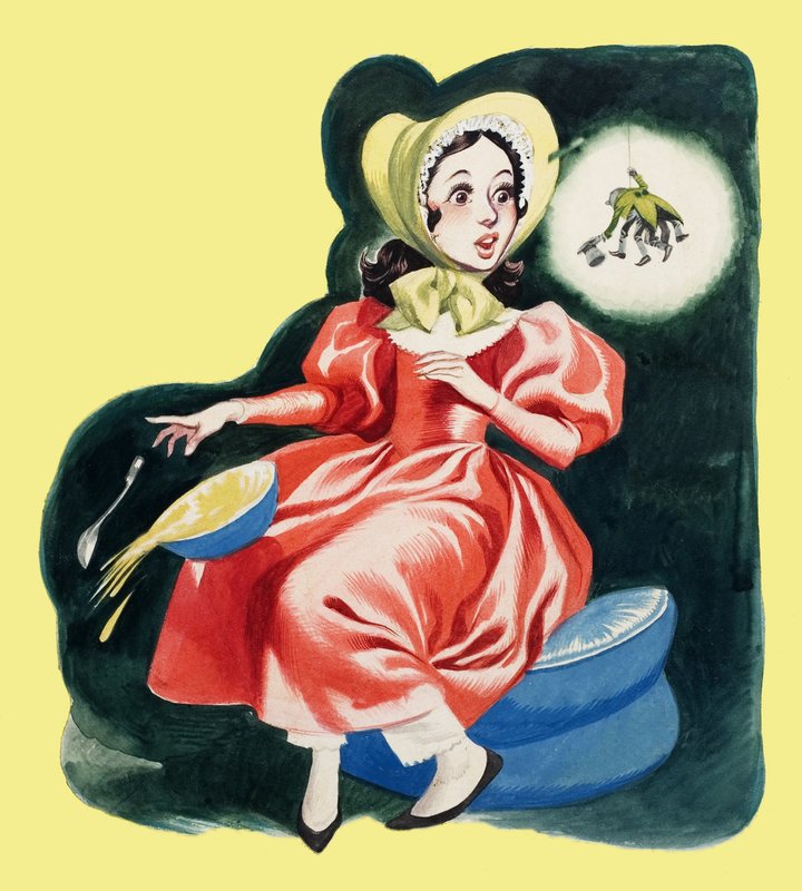 Mała Miss Muffet autorstwa Ron Embleton