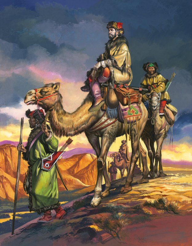 Marco Polo przemierza perskie pustynie autorstwa Ron Embleton