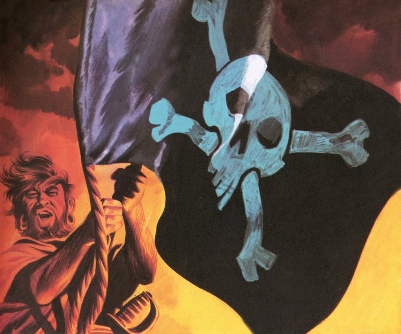 Podniesienie Jolly Roger autorstwa Ron Embleton