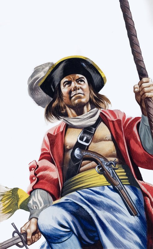 Sir Henry Morgan (gwasz na papierze) autorstwa Ron Embleton
