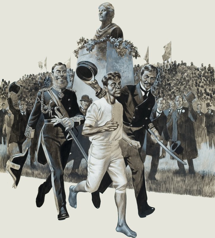 Spiridon Louis (gwasz na papierze) autorstwa Ron Embleton