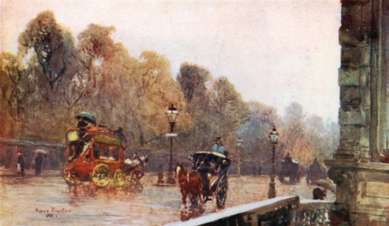 Grosvenor Place w deszczowy dzień autorstwa Rose Maynard Barton