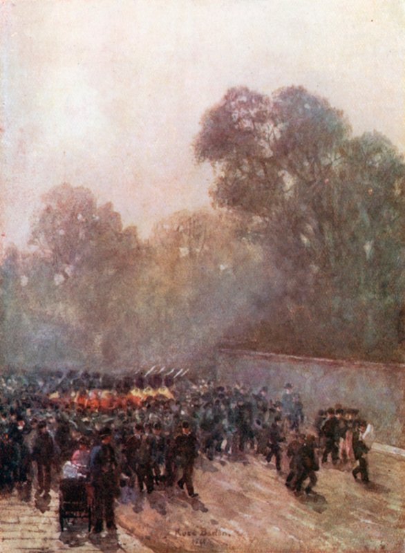 Maszerująca Straż w pobliżu Pałacu Św. Jakuba autorstwa Rose Maynard Barton