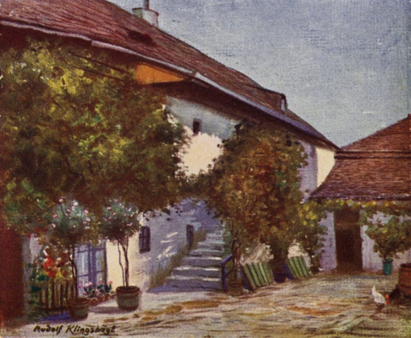 Dom w Heiligenstadt, w którym mieszkał Beethoven (kolor lito) autorstwa Rudolf Klingsbogl