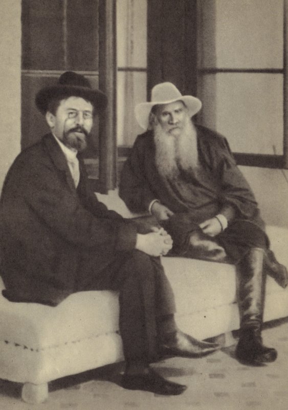 Anton Czechow i Lew Tołstoj autorstwa Russian Photographer