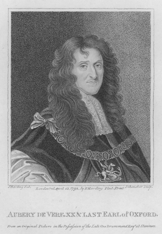 Aubery de Vere, XX i ostatni hrabia Oksfordu (grawerowanie) autorstwa S. (after) Harding