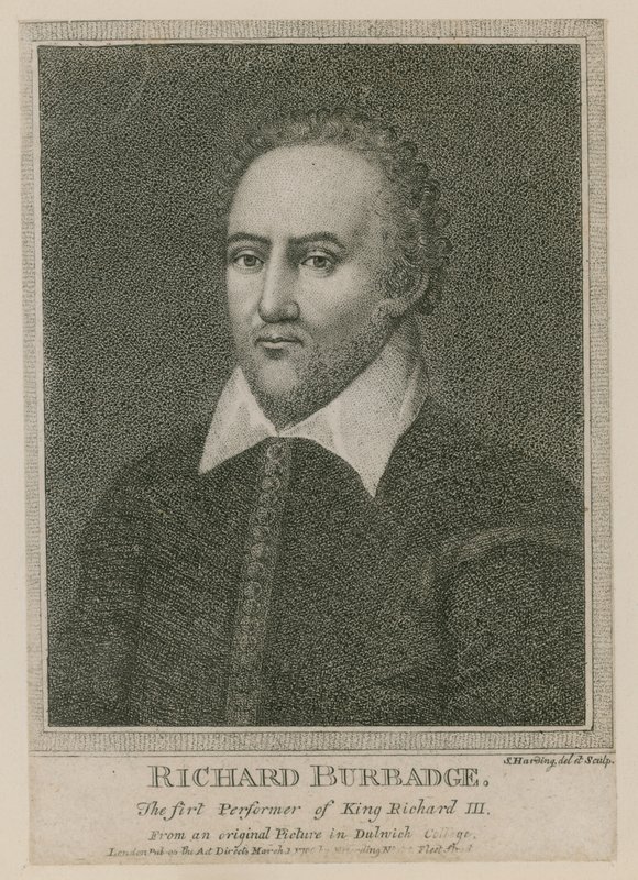 Richard Burbadge, pierwszy wykonawca Króla Ryszarda III autorstwa S. Harding