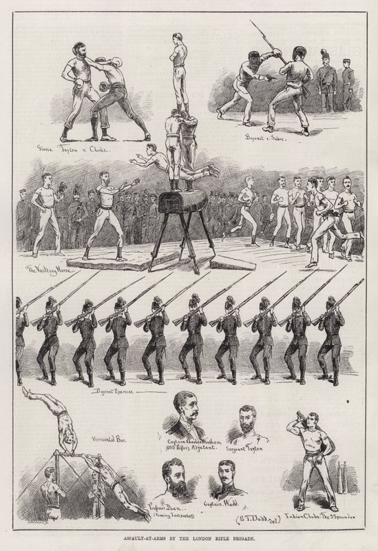 Assault-at-Arms przez Londyńską Brygadę Strzelców (rycina) autorstwa S. T. Dadd