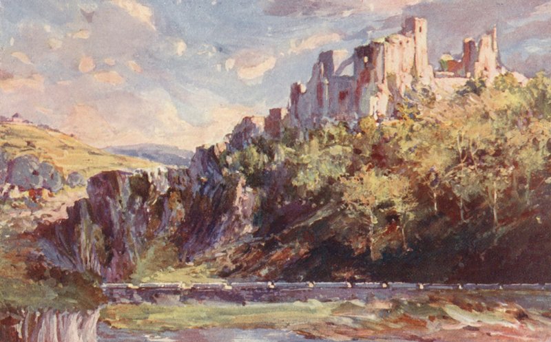 Zamek Ventadour (kolorowa litografia) autorstwa Sabine Baring Gould