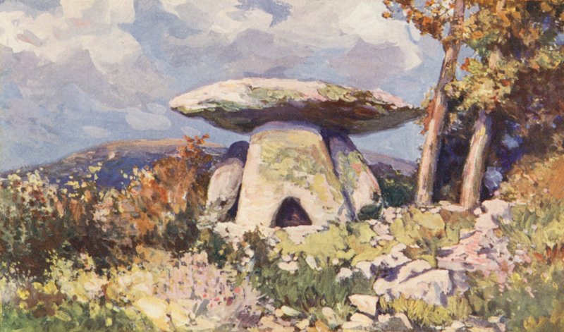 Dolmen of Grandmont (kolorowa litografia) autorstwa Sabine Baring Gould