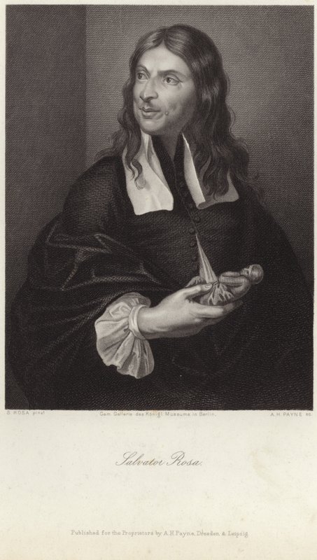 Portret Salvatora Rosy (rycina) autorstwa Salvator (after) Rosa