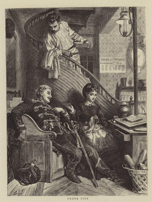 Pod ostrzałem autorstwa Samuel Luke Fildes