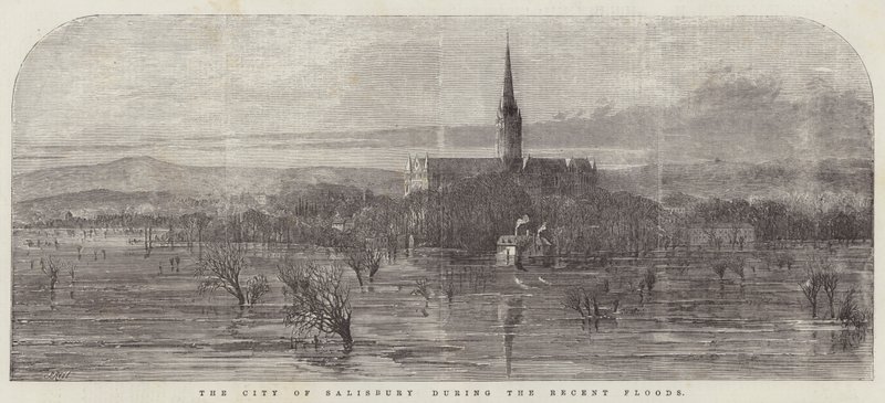 Miasto Salisbury podczas ostatnich powodzi autorstwa Samuel Read