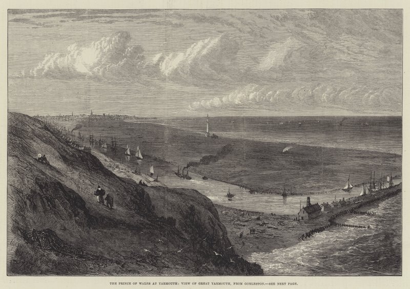 Książę Walii w Yarmouth, Widok Great Yarmouth, z Gorleston autorstwa Samuel Read