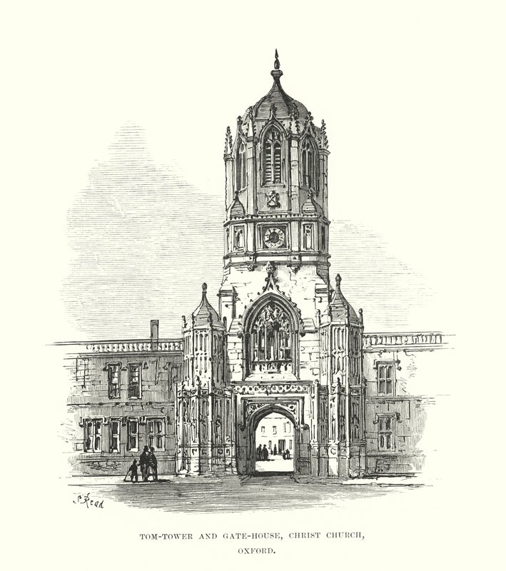 Tom-Tower and Gate-House, Christ Church, Oxford autorstwa Samuel Read