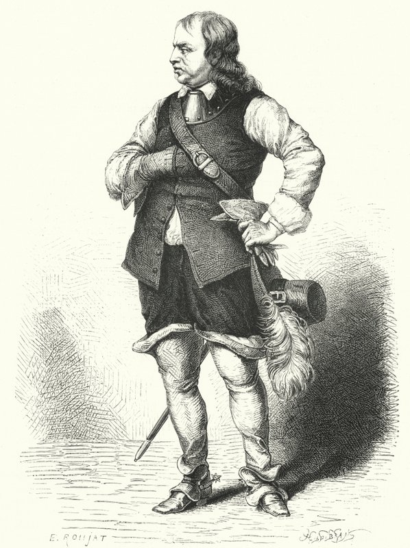 Oliver Cromwell, Lord Protektor Wspólnoty Narodów (grawerowanie) autorstwa Samuel (after) Cooper