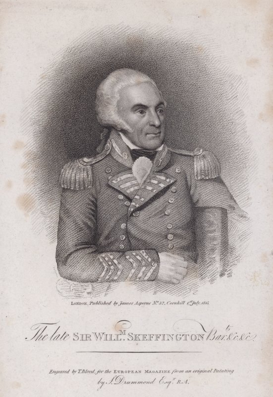 Sir William Skeffington (1742-1815), pułkownik Leicestershire Yeomanry (grawerowanie) autorstwa Samuel (after) Drummond