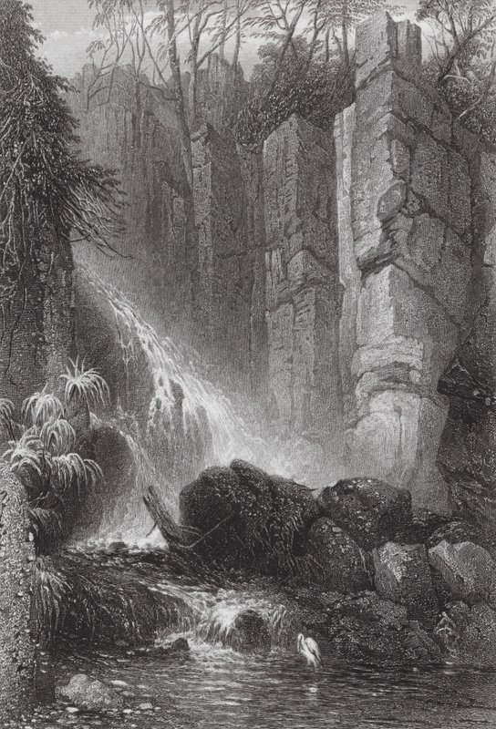 Australia: Cataract Gle, Mount Wellington, Tasmania (rycina) autorstwa Samuel (after) Prout