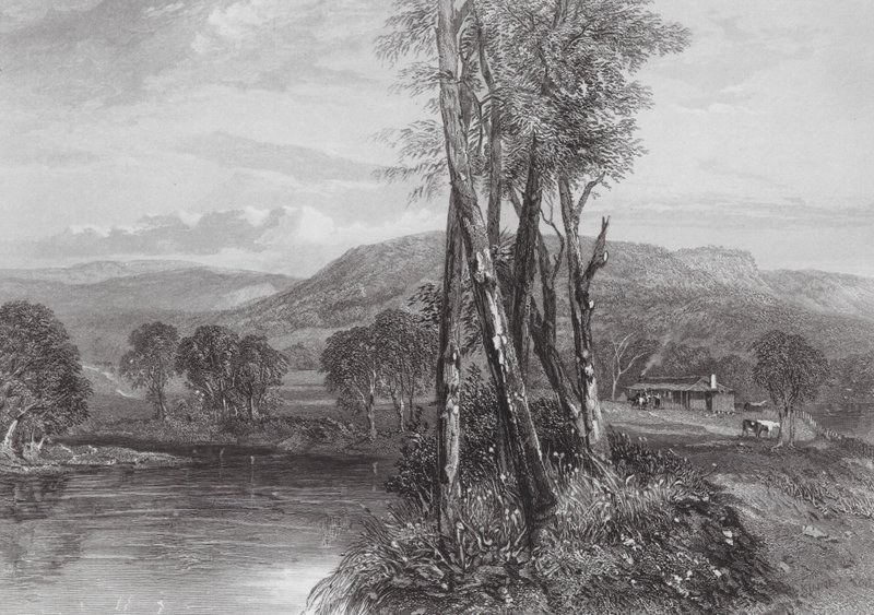 Australia: Na rzece Goulburn, Wiktoria (rycina) autorstwa Samuel (after) Prout