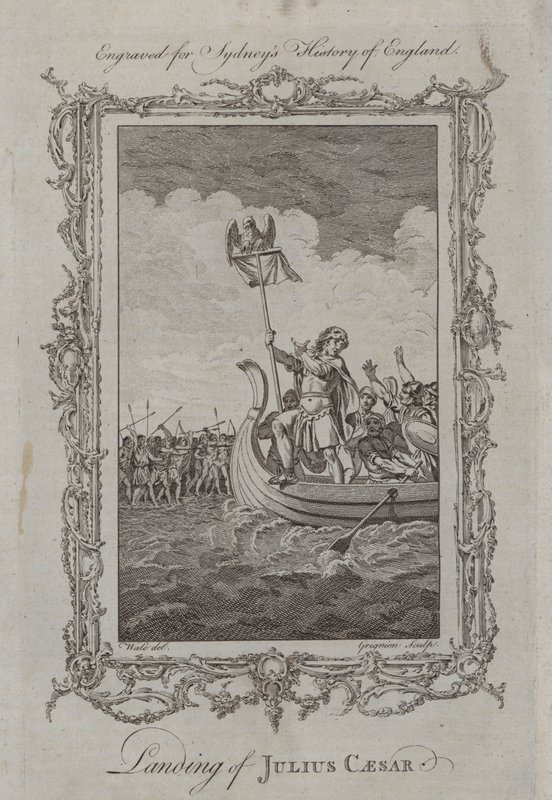 Lądowanie Juliusza Cezara (rycina) autorstwa Samuel (after) Wale