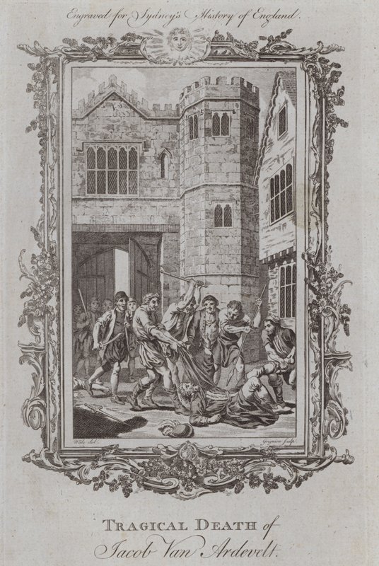 Tragiczna śmierć Jacoba Van Ardevelta (rycina) autorstwa Samuel (after) Wale