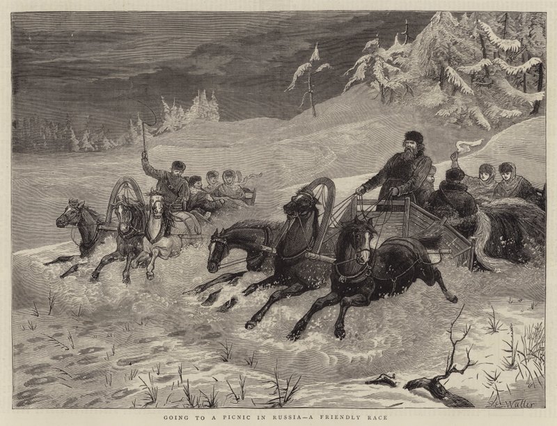 Wyjazd na piknik do Rosji, przyjacielski wyścig autorstwa Samuel Edmund Waller