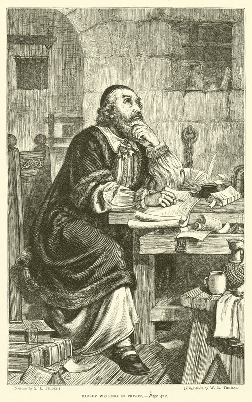 Ridley pisze w więzieniu autorstwa Samuel Luke Fildes