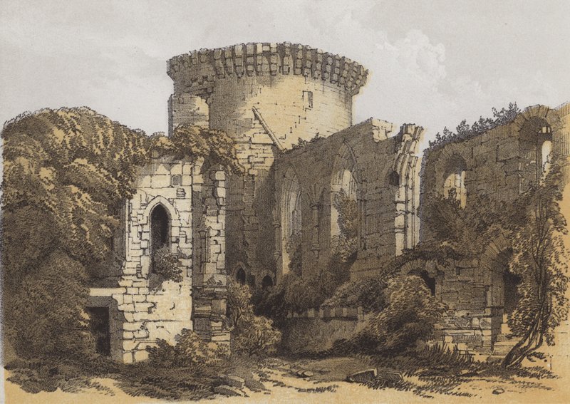 Zamek Bothwell (chromolitho) autorstwa Samuel Prout