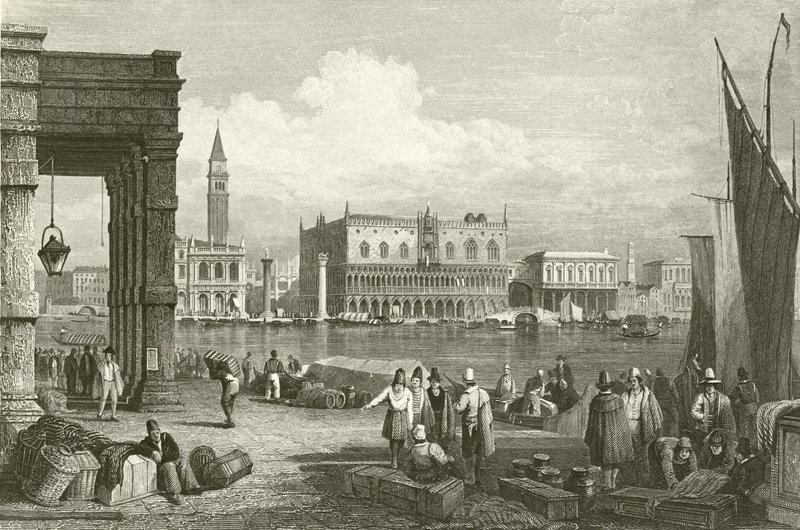 Canal Grande i Pałac Dożów, Wenecja autorstwa Samuel Prout