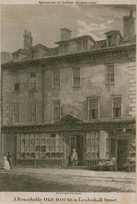 Rezydencja Nicholasa Bentleya przy Leadenhall Street w Londynie, znanego również jako Brudny Dick autorstwa Samuel Rawle