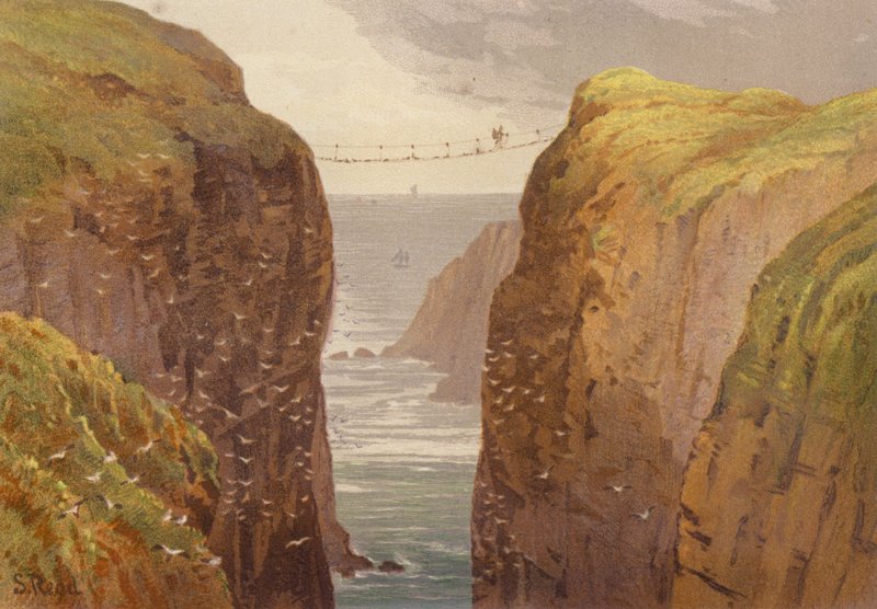 Północna Irlandia, Carrick-a-Rede (kolor lito) autorstwa Samuel Read