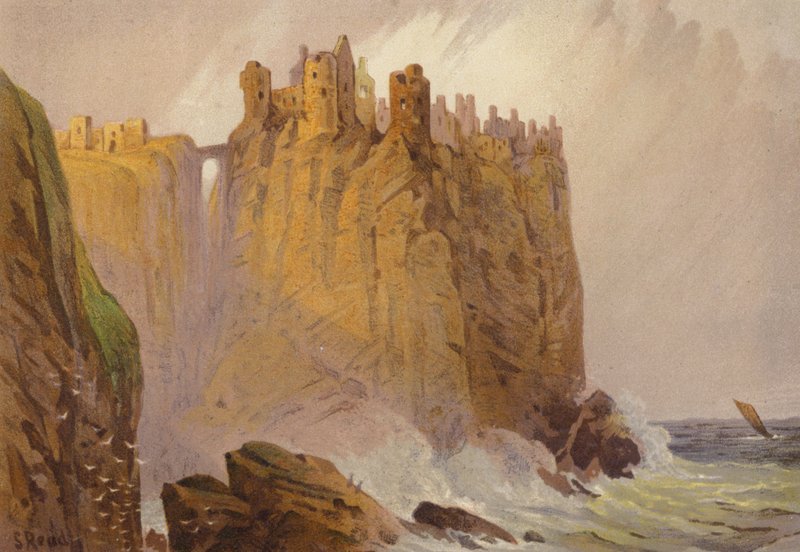 Północna Irlandia, Zamek Dunluce (kolor lito) autorstwa Samuel Read