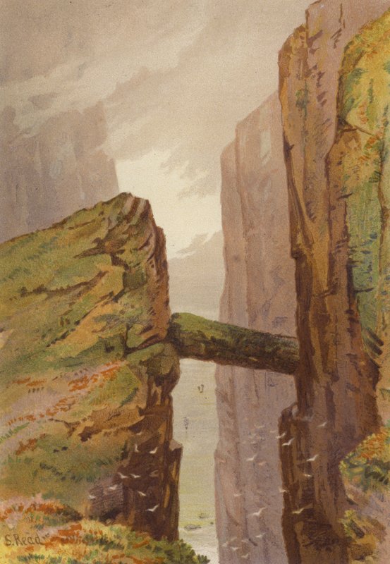 Irlandia północna, Ścieżka szarego człowieka, Fair Head, County Antrim (kolor lito) autorstwa Samuel Read