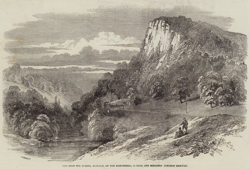 Tunel High Tor, Matlock, na linii kolejowej Manchester, Buxton i Midlands Junction autorstwa Samuel Read
