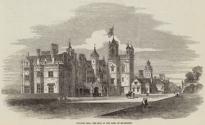 Worsley Hall, siedziba hrabiego Ellesmere autorstwa Samuel Read