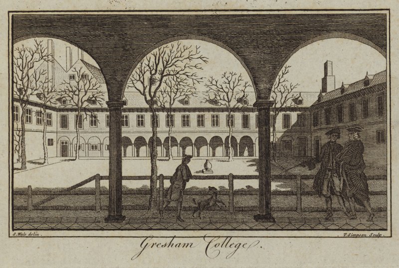Gresham College w Londynie autorstwa Samuel Wale