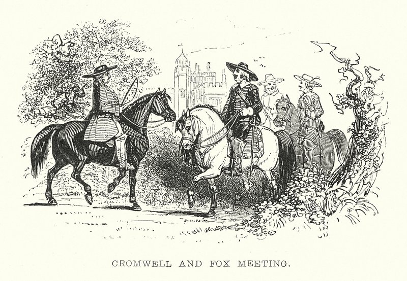 Spotkanie Cromwella i Foxa (rycina) autorstwa Samuel Williams