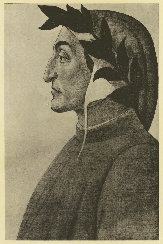 Botticelli: Dante Alighieri (czarno-białe zdjęcie) autorstwa Sandro (after) Botticelli